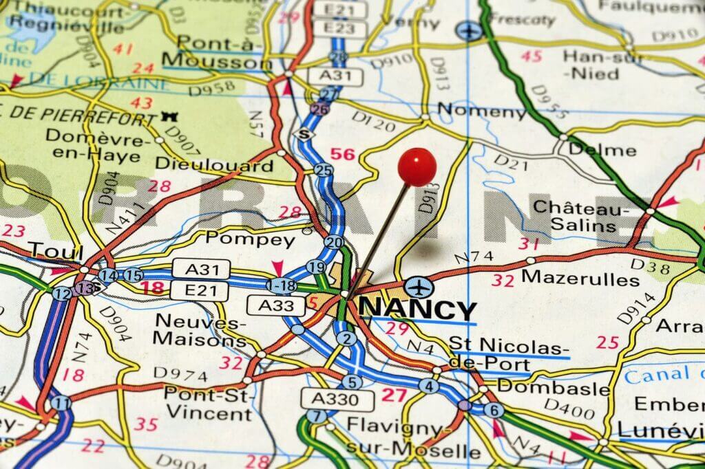 Carte secteur Nancy Toul